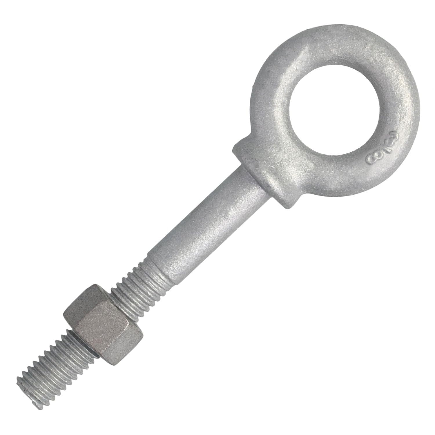 3/8"" X 2-1/2"" Galvanized Shoulder Eye Bolt [10 Pack] | Industrial, Heavy Duty | Perfect for Lifting, Anchoring, Hanging, Construction, and DIY Projects, Silver