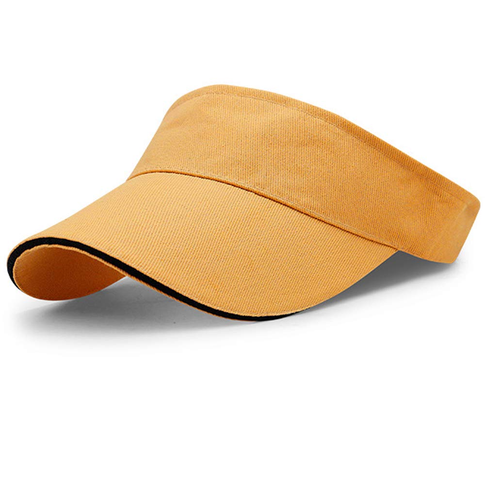 Yekeyi Men's Yellow Unisex Sun Visor Cap Empty Top Baseball Cap Outdoor Sports Ultralight Tennis Hat With Adjustable Strap For Golf