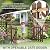 Outvita 7.1FT Wooden Garden Arbor with Gate, Weather-Resistant Garden Arch Trellis with Lattice Side, Outdoor Picket Fence Arbor for Climbing Plants, Yard & Wedding Decoration