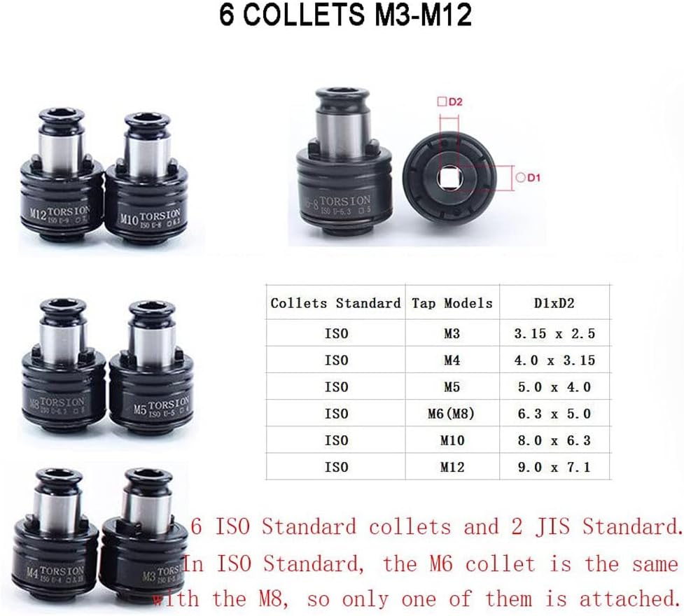 Bench Tapping 6 Quick-Change Collets M3-M12 | 360° Adjustable Arm | 900mm Radius | Spark-Free Industrial Tapper for Machinery Manufacturing Sectors Air Pressure 6-8KG/cm²