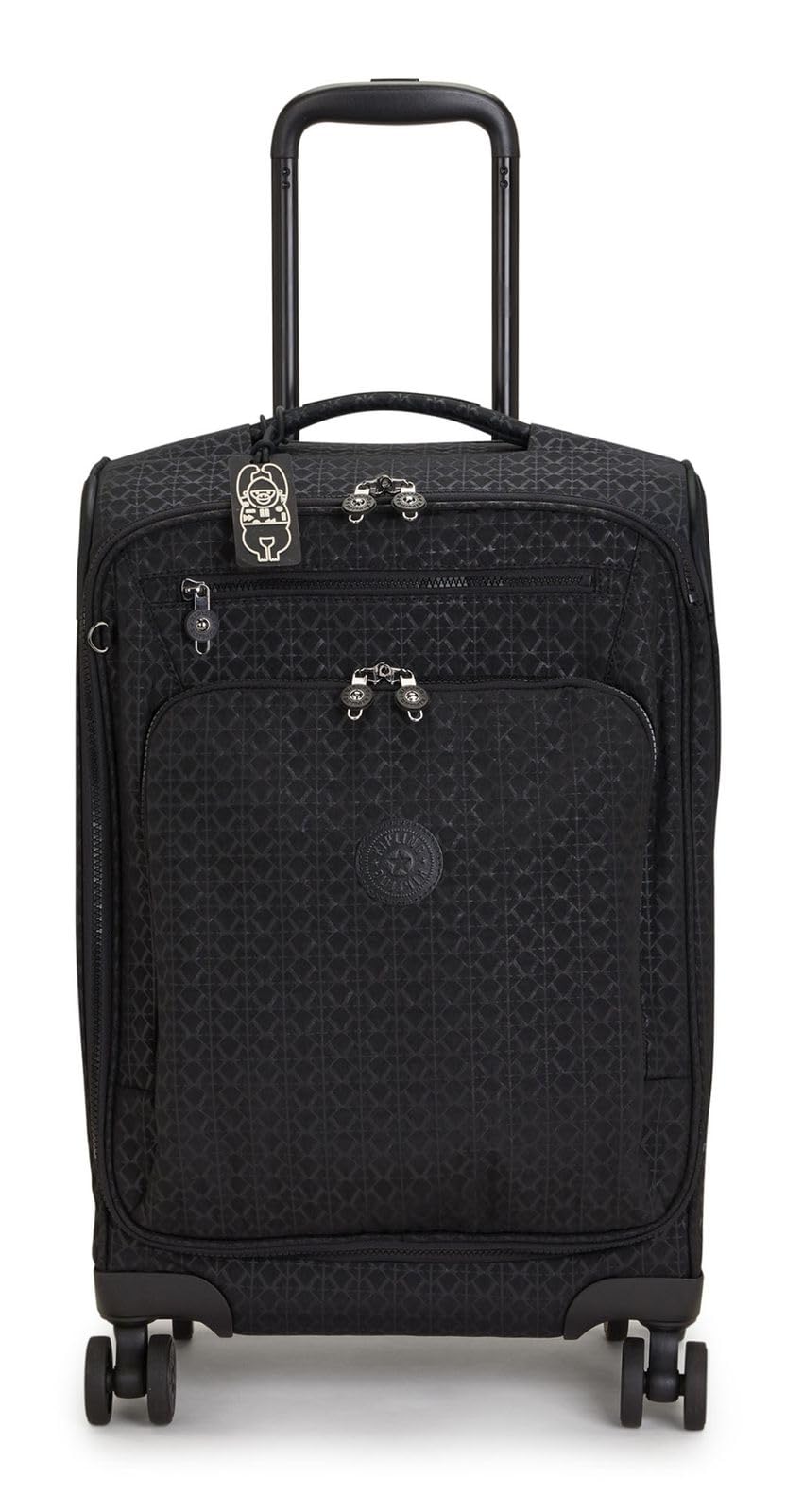 Kipling NEW YOURI SPIN S Kleiner Spinner in Kabinengröße, Carry On, Signature Emb (Schwarz)