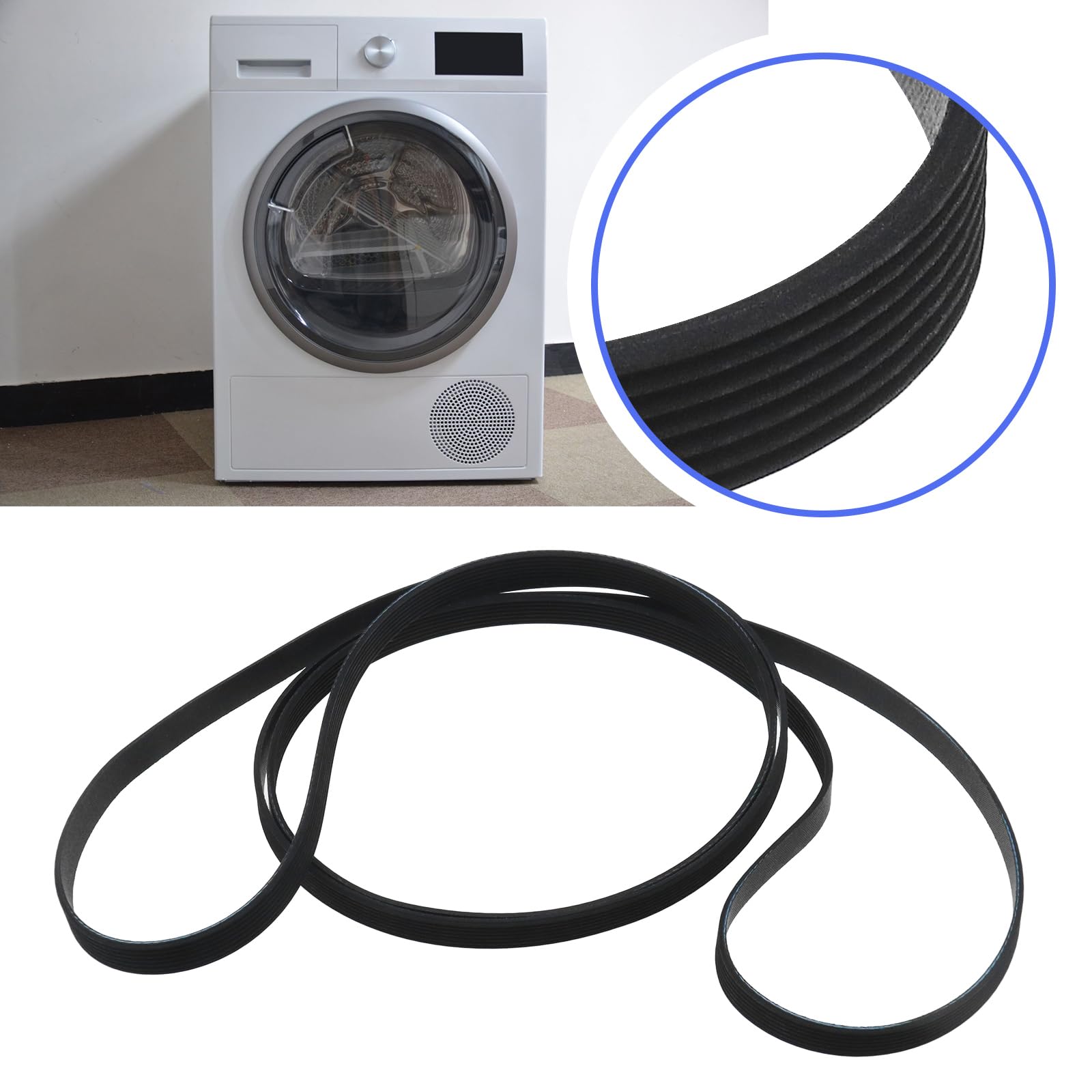 DIFLAX Courroie Seche Linge, Courroie De Machine à Laver En Caoutchouc