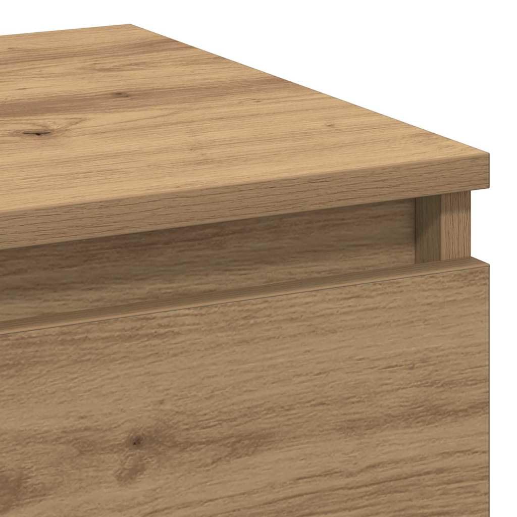 Armadio da notte rovere artigianale in legno ingegnerizzato 40 x 35 x 70 cm con cassetto e ripiano, mobiletto salvaspazio per camera, soggiorno e ufficio, consolle portaoggetti moderno