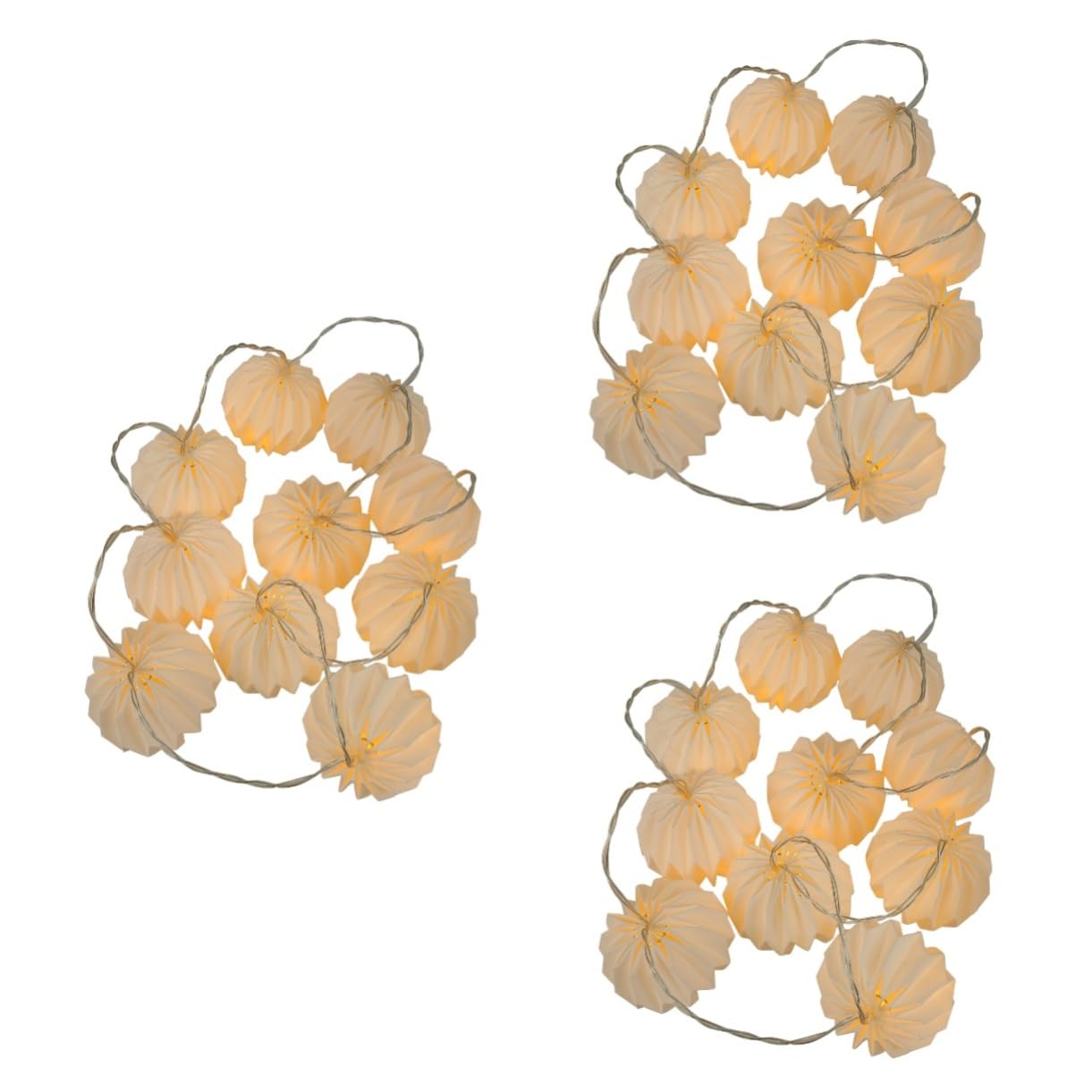 Guirlande lumineuse LED citrouille papier sécurisée pour enfants