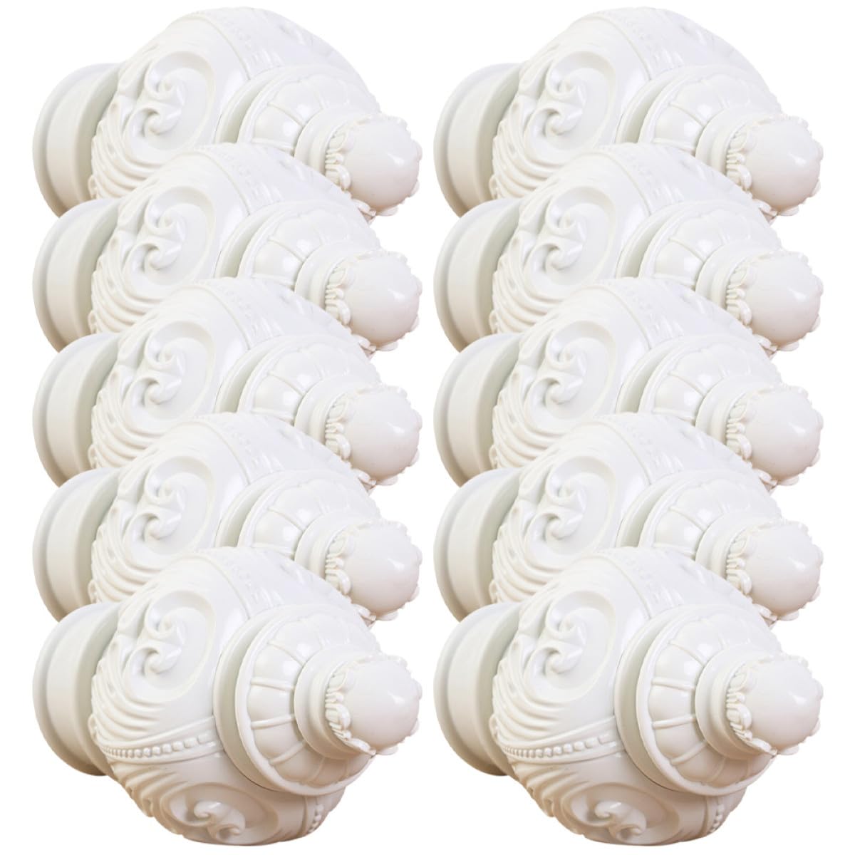 Embouts Décoratifs en Plastique Blanc, Design Créatif Faciles à Détacher Lot de 10 pour Tringle à Rideaux Adaptés pour Salle à Manger et Chambre