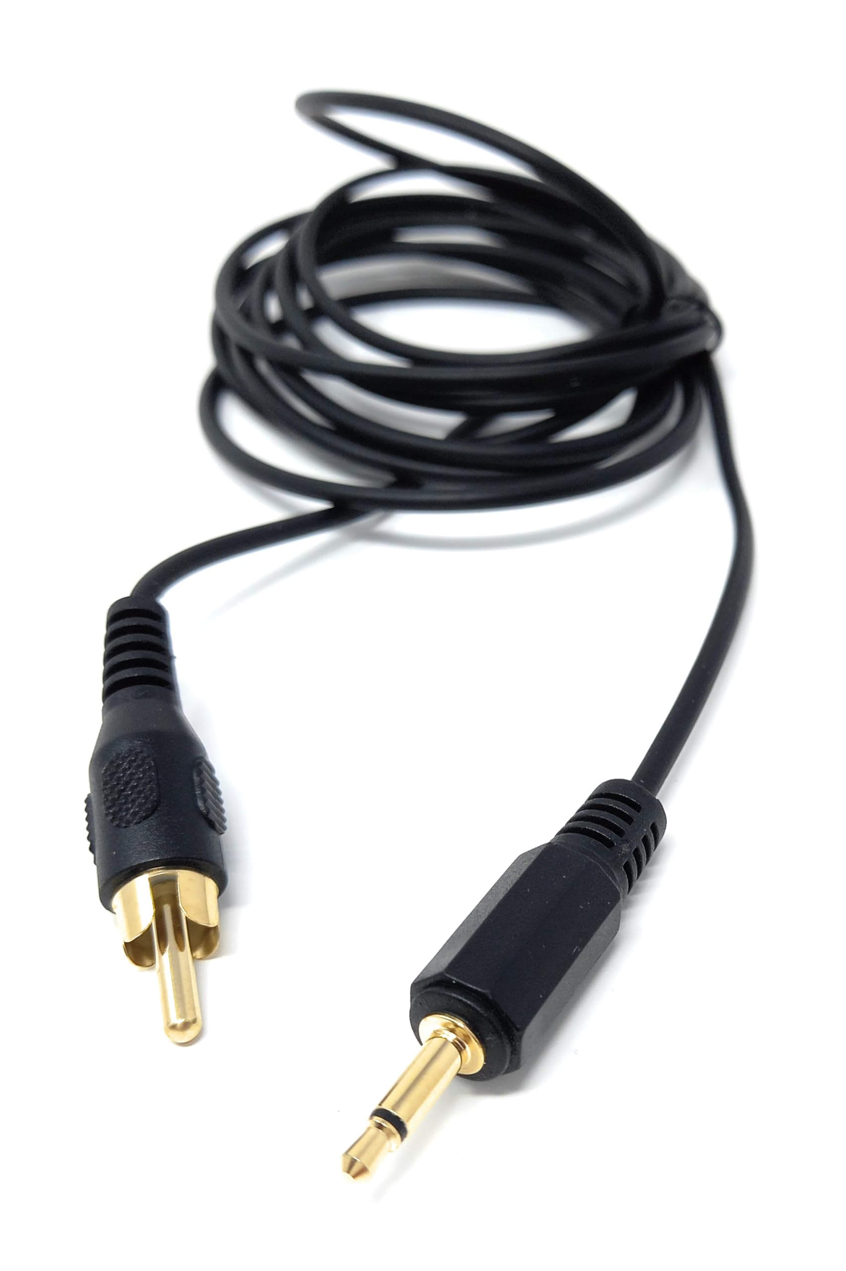 DRUT 2m 3.5mm Mono Jack Plug To RCA Phono Single Plug Lead Cable 6.5ft (Black Gold) - Image 3