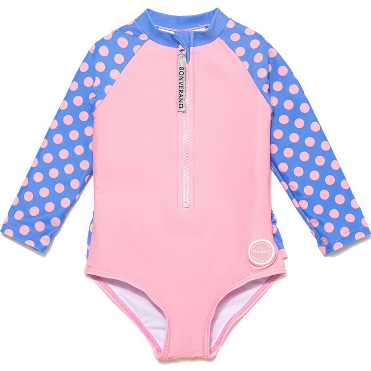 BONVERANO Kleiner Mädchen UV-Schutz Badeanzug EIN Stück Mit Badekappe 0-3 Jahre