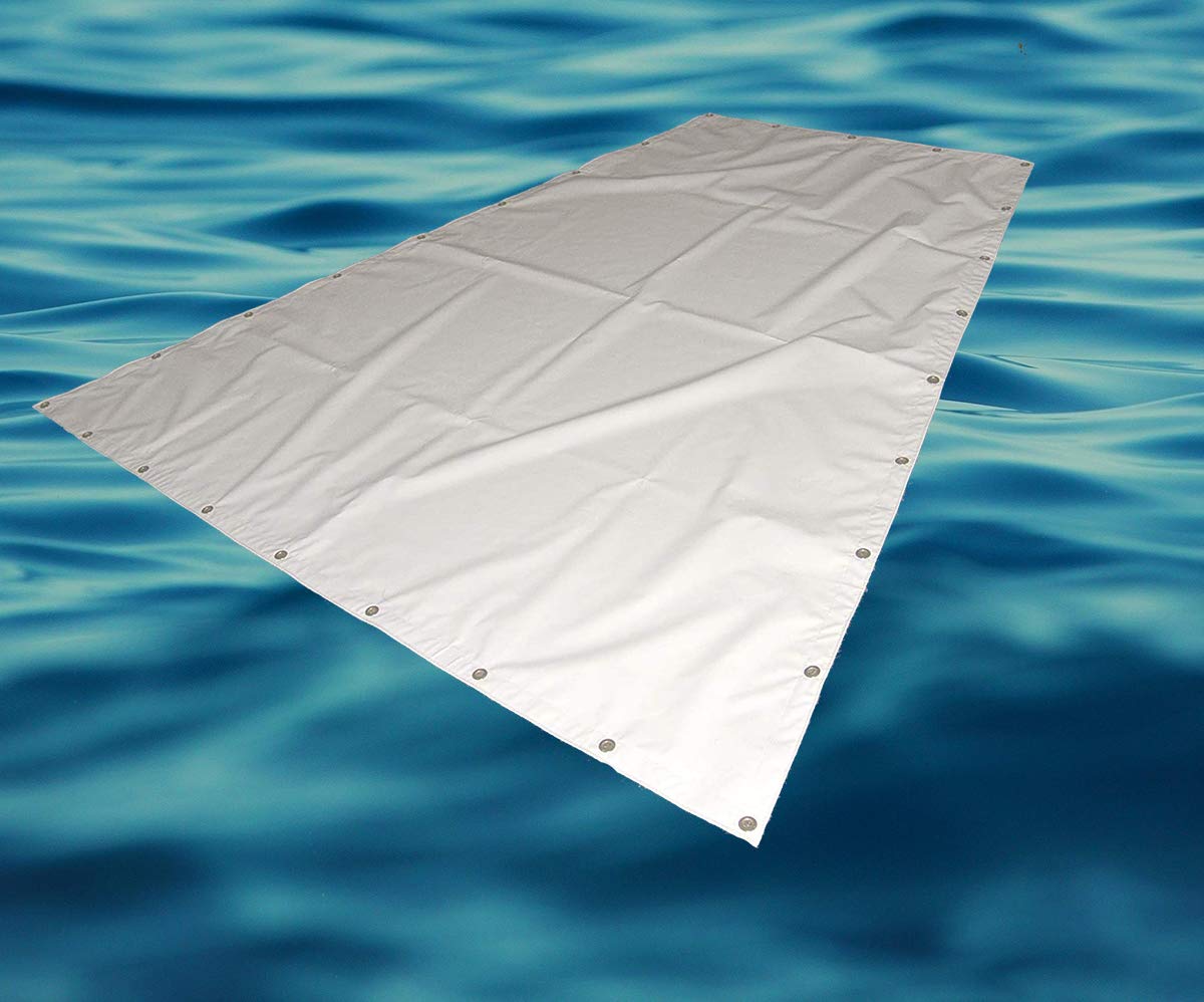 Sailboat Forward Tarp Cover, Heavy Duty 18oz. Vinyl Fabric in White