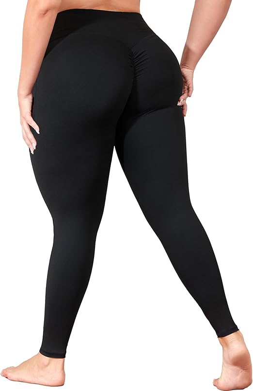 MEJING Booty Leggings L-5XL - Po Hebende Yogahose Mit Taschen & Bauchkontrolle