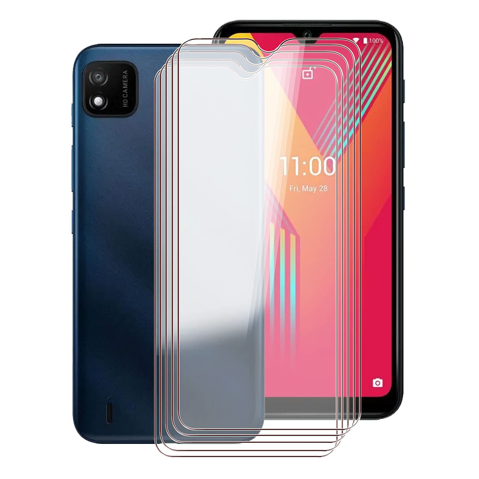 Custodia Silicone TPU Morbida DYSu Cover + Vetro Temperato Per Wiko Y62 Plus (6.1 Pollici Kit Protezione Telefono Antiurto