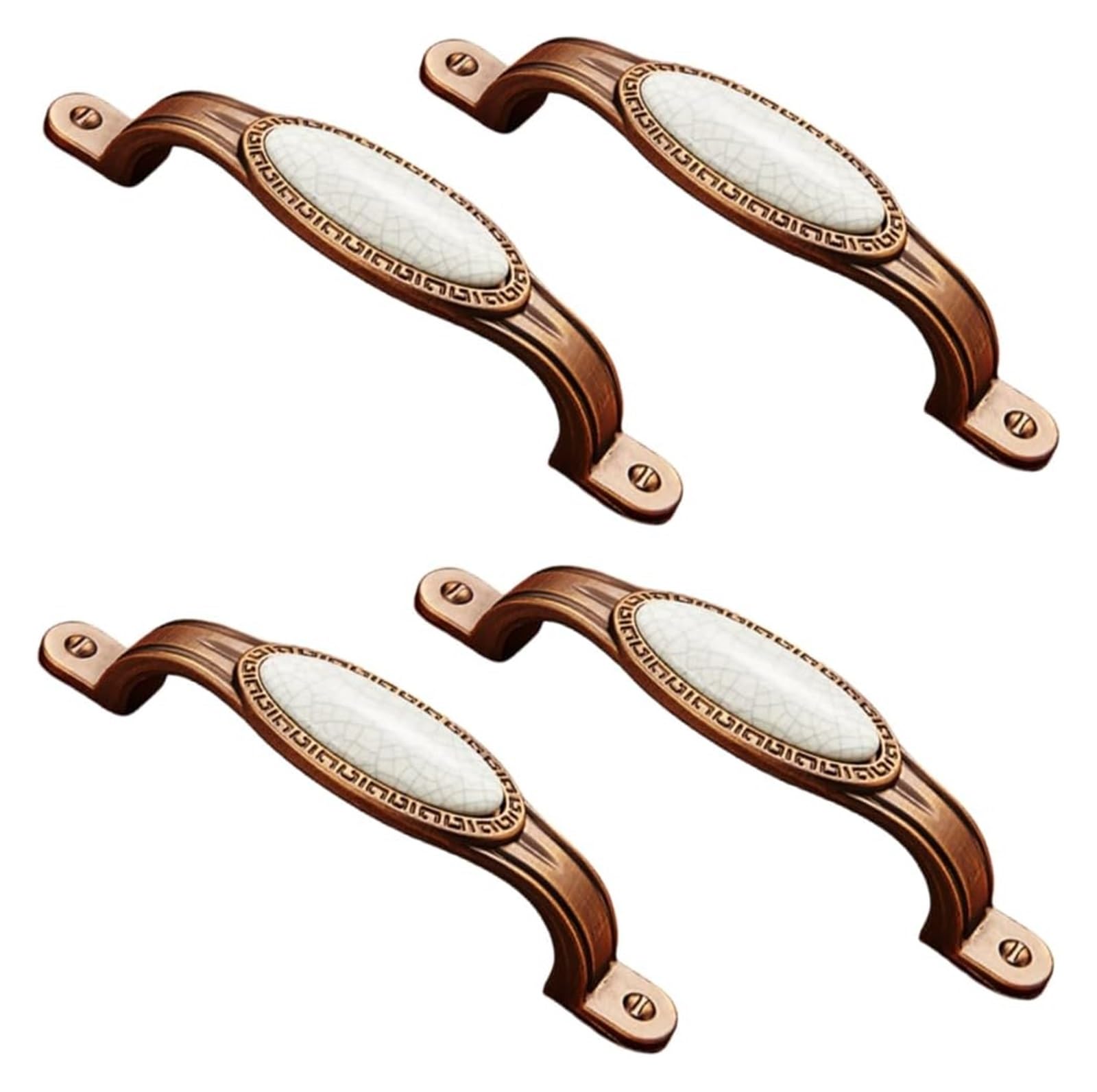 NLQCSXWEP Zinc Alloy Cabinet Bow Handle, Zinc Alloy and Ceramic Cabinet and Drawer Handles Pack of 4 Multicolor(96mm Crack)