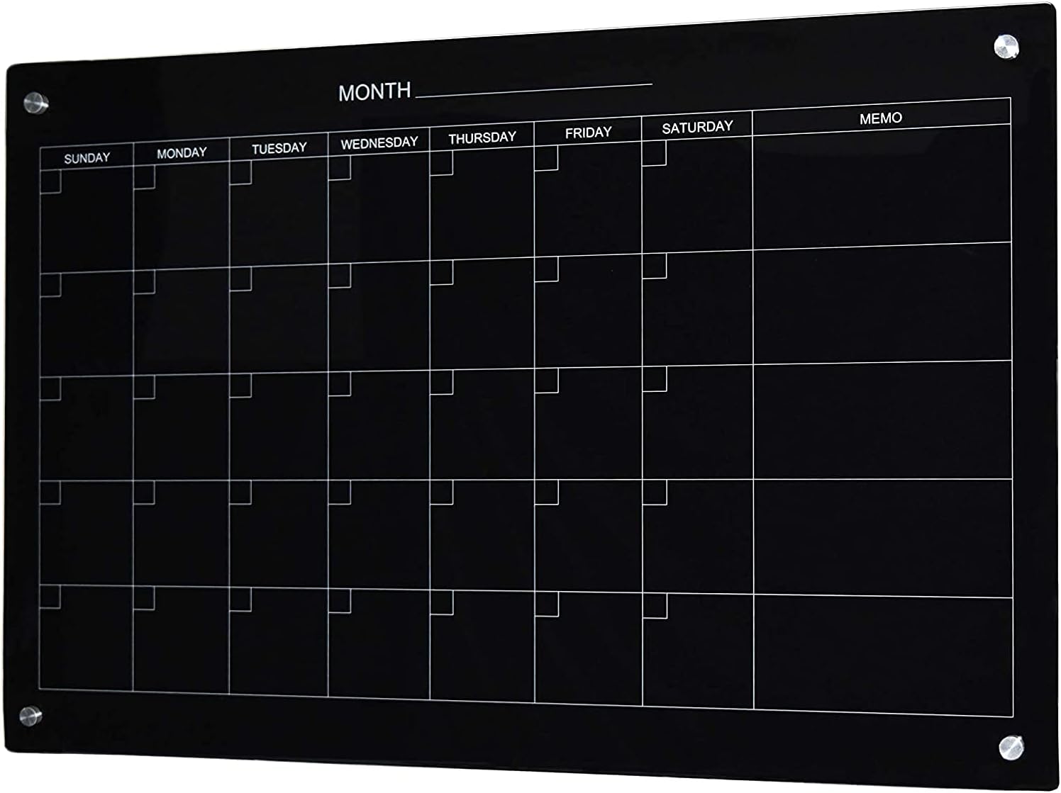 TOWON 17 x 17 Inch Glass Calendar Dry Erase Board for Wall
