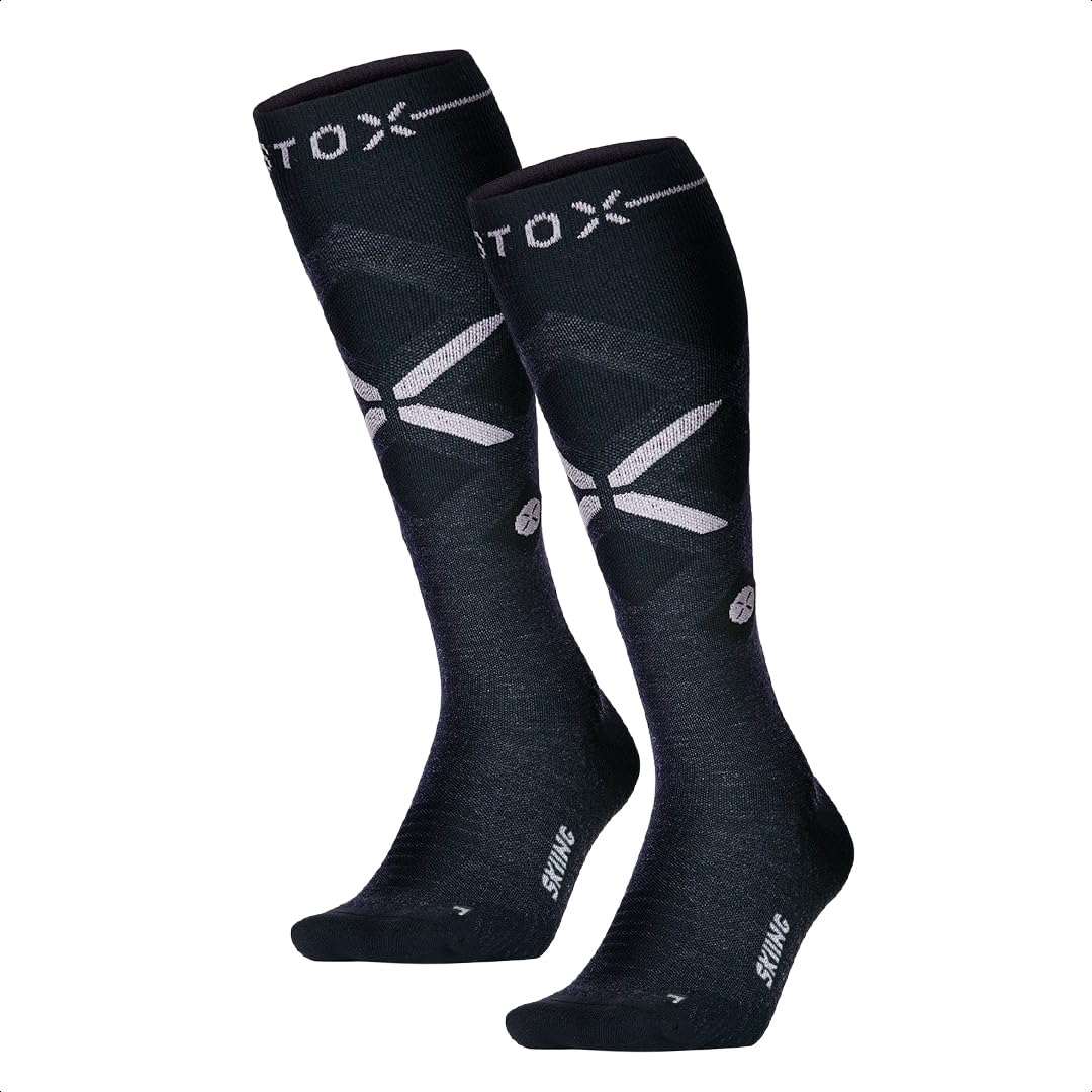 STOX Energy Socks Skisocken Damen, Merino Kompressionsstrümpfe | Ski und Snowboard Thermosocken, Klasse 2 Compression Socks Women, Thermo Socken, Kompressionssocken, Anti-Blasen, Nahtlos