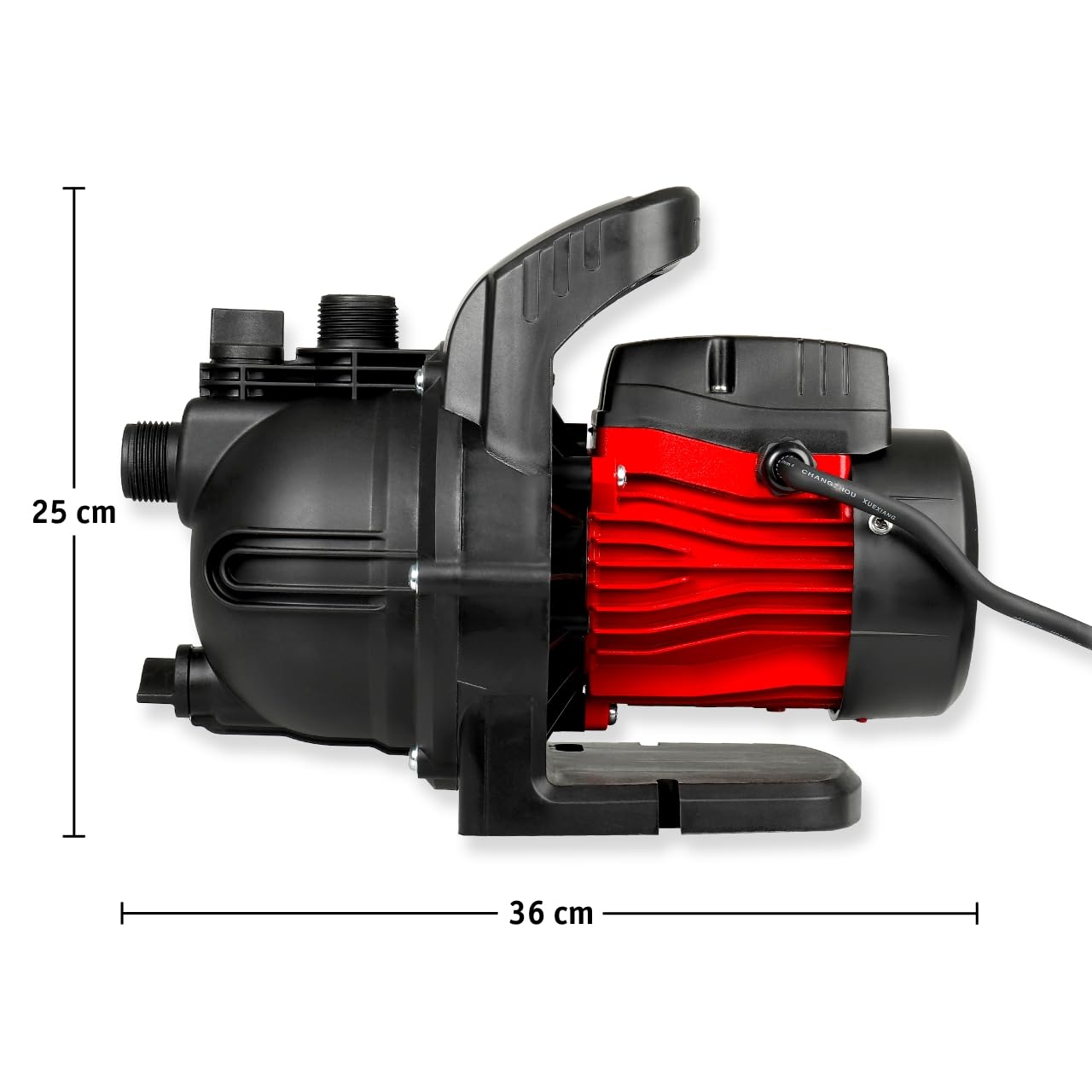 WALTER Gartenpumpe 600 W - Geräuscharmer Hochdruck-Wasserpumpe, 3000 l/h Kapazität, 35 m Förderhöhe - 3,5 bar Druck - Ideal für Pool, Kellerentwässerung & Gartenbewässerung