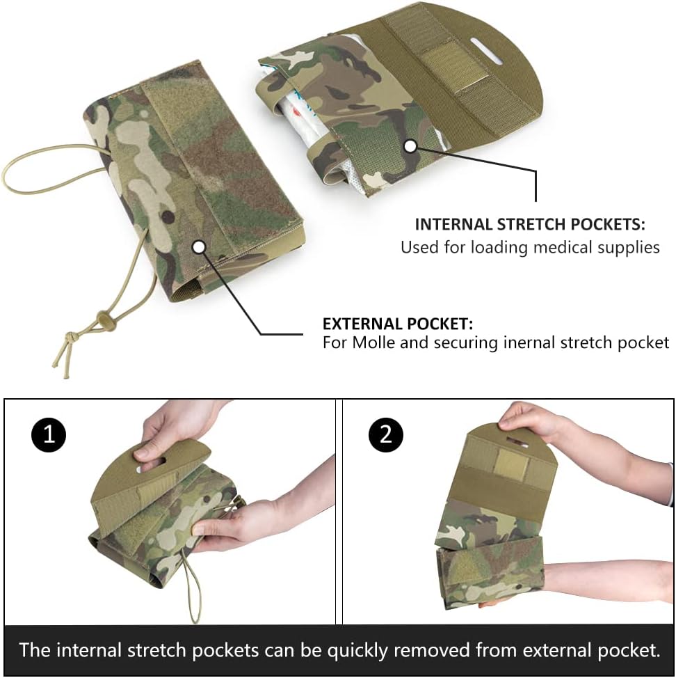 Tactical Medical Pouch MOLLE EMT First Aid Pouch IFAK Utility Pouch Portable Trauma Bag 500D Nylon for Tactical Belt and Vest - Image 2