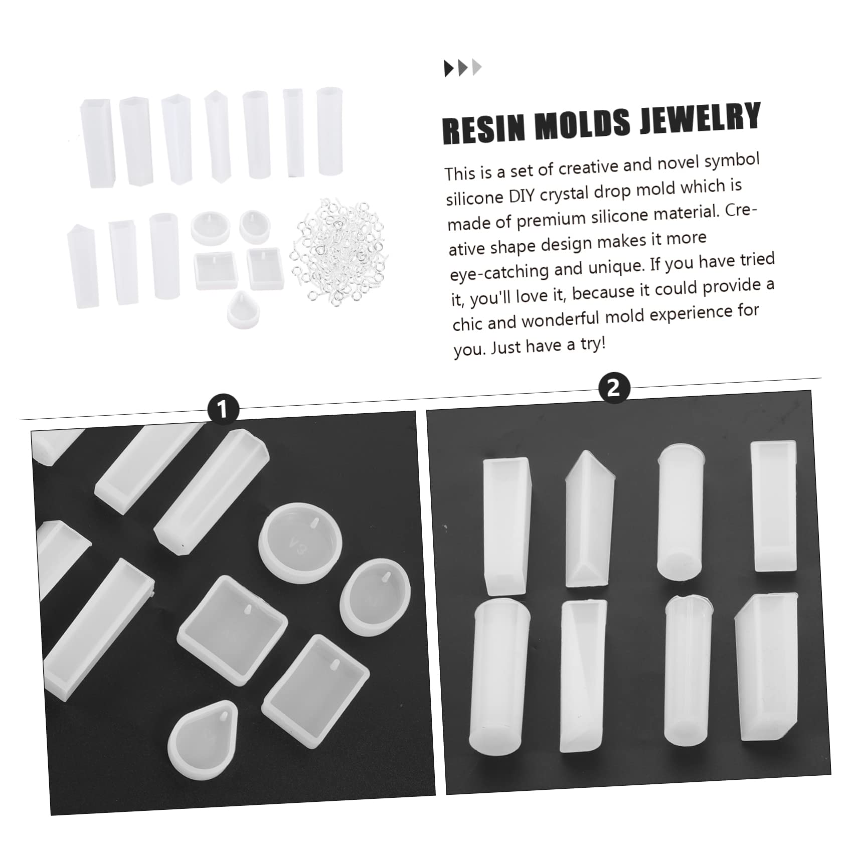 NUOBESTY 4sets Stampo Silicone Per Gioielli Fai Da Te Con Accessori Per Creazioni Artigianali Mold Per Pendenti e Decorazioni Resinose Per Creazioni Personalizzate e Divertimento Manuale