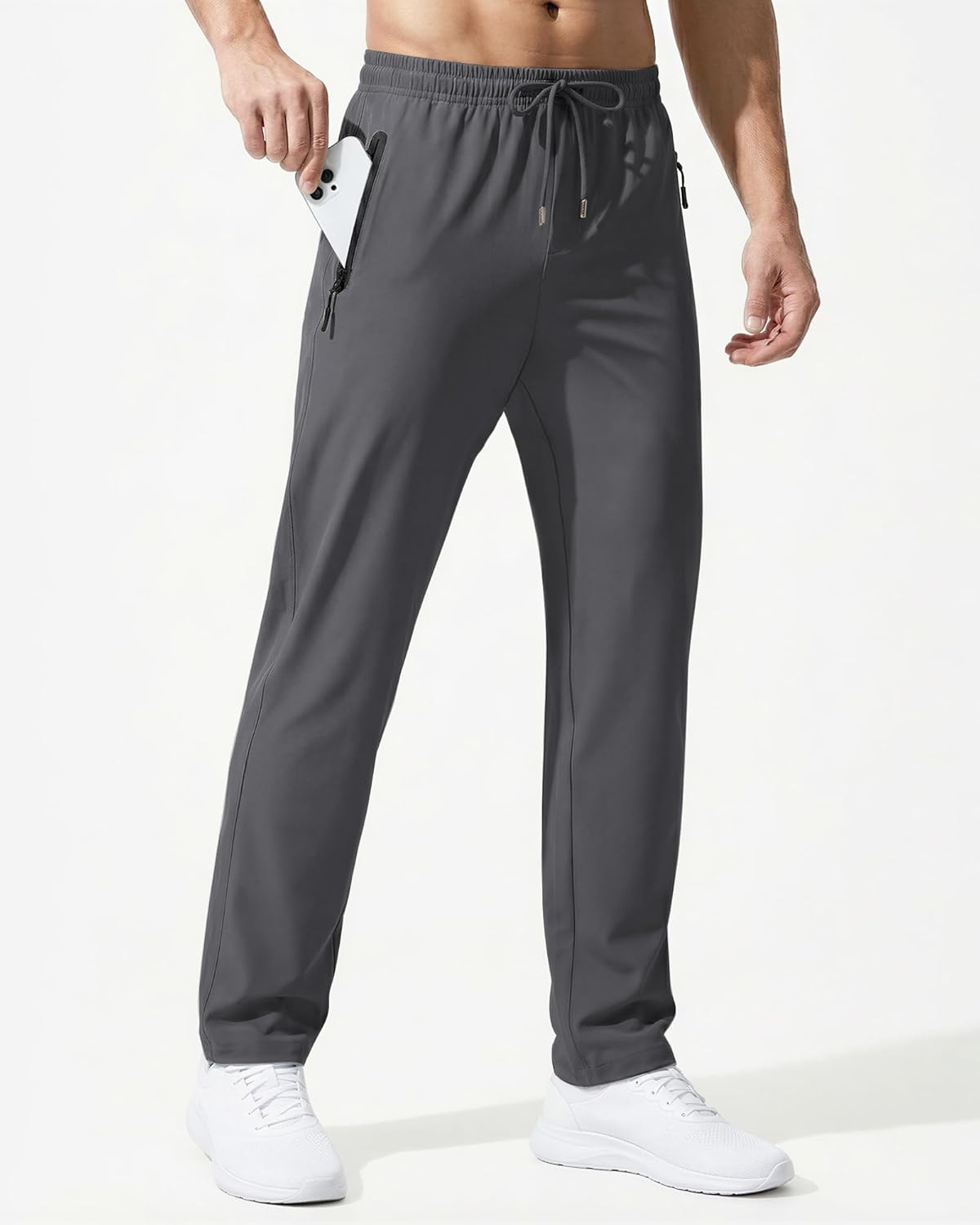 Boladeci Men's Joggers Lightweight Quick Dry Pants Athletic Hiking Workout Elastic Waist Sweatpants with Pockets