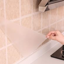 practicalWs 17.7In×196.7In Clear Contact Paper Transparent Kitchen Backsplash Protective Wallpaper Removable Clear Wall Protector Oil Proof Waterproof Sticker Easy to Clean