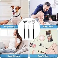 Vista 8 de 3 Pack Back Scratcher Metal Portable Telescoping with Rubber Handles, Extendable Back Massager Tool with Beautiful Box, White Elephant Stocking