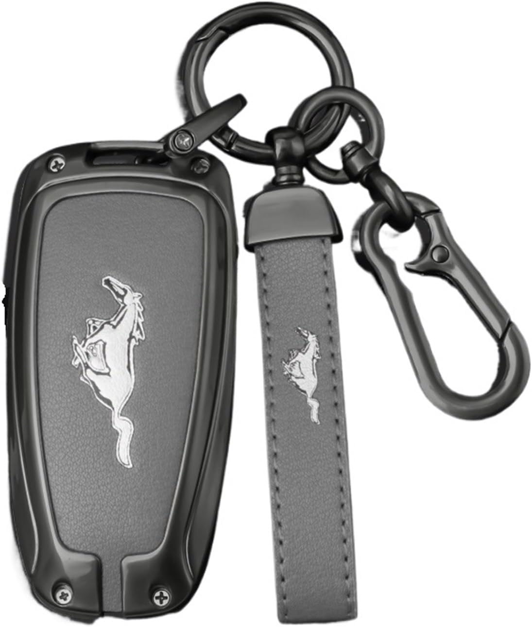 Zinc Alloy Car Smart Key Case Cover Protector Shell Fob Compatible For Ford Fusion Mondeo Mustang Edge Expedition EXplorer F-150 F-250 F-35(G-gun red)