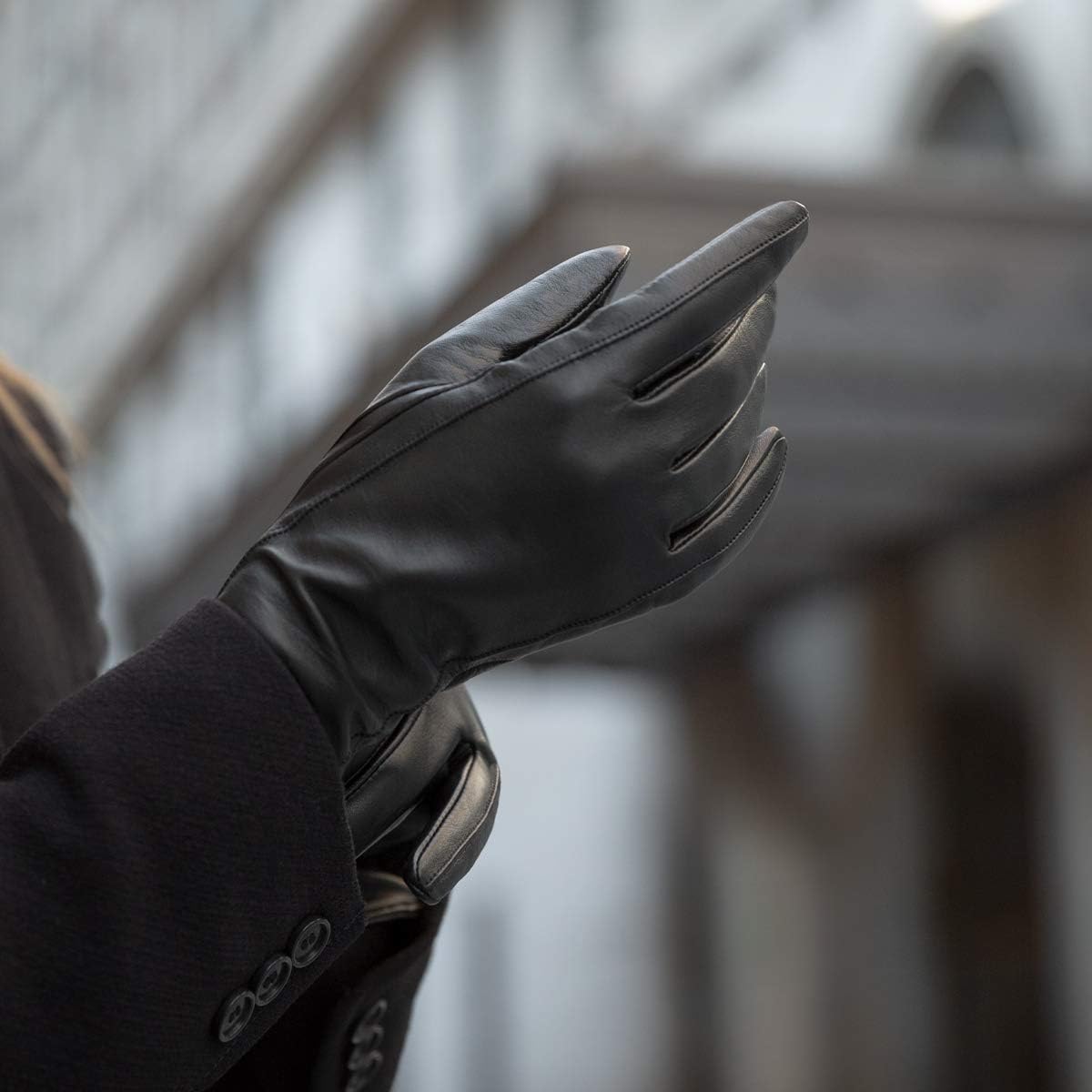 Downholme Classic Leather Cashmere Lined Gloves for Women - Image 7