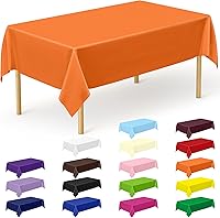 Vista 93 de QZYL 4 manteles de picnic con fundas de banco, manteles de plástico negro, 54 x 108 pulgadas, fundas rectangulares desechables impermeables