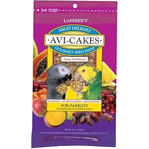 LAFEBER’S Fruit Delight Avi-Cakes Pet Bird Food, Made with Non-GMO and Human-Grade Ingredients, for Parrots (8 oz Pack of 1)