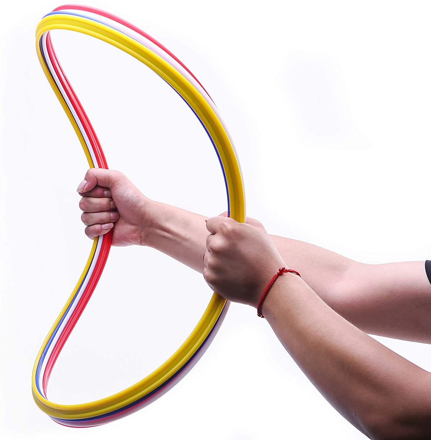 Anillos de coordinación – Juego de 12 aros de coordinación en amarillo, rojo y azul I Anillos de agilidad para el entrenamiento en el deporte I Neumáticos de fitness con bolsa