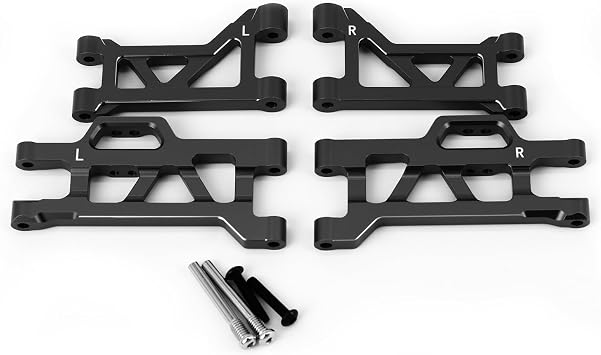 Aluminum Alloy Front Upper & Lower Suspension Arms Upgrade Parts for 1/16 Mini Maxx,Replace#10731 Black