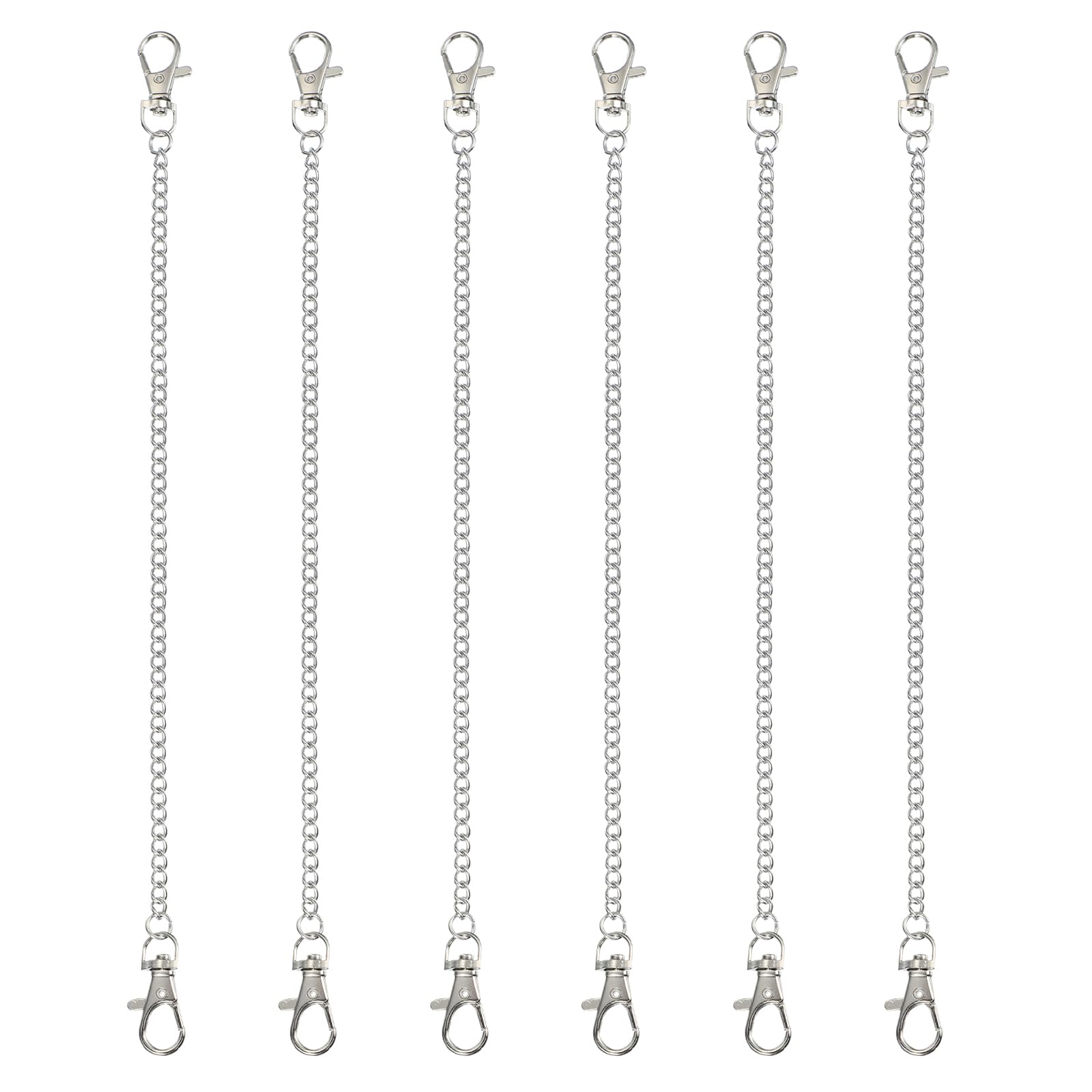 PATIKIL Hanging Chains with Lobster Clasp, 6 Pcs Plant Hangers for Bird Feeders Planters Lanterns Wind Chimes Chalkboards and Ornament, Silver