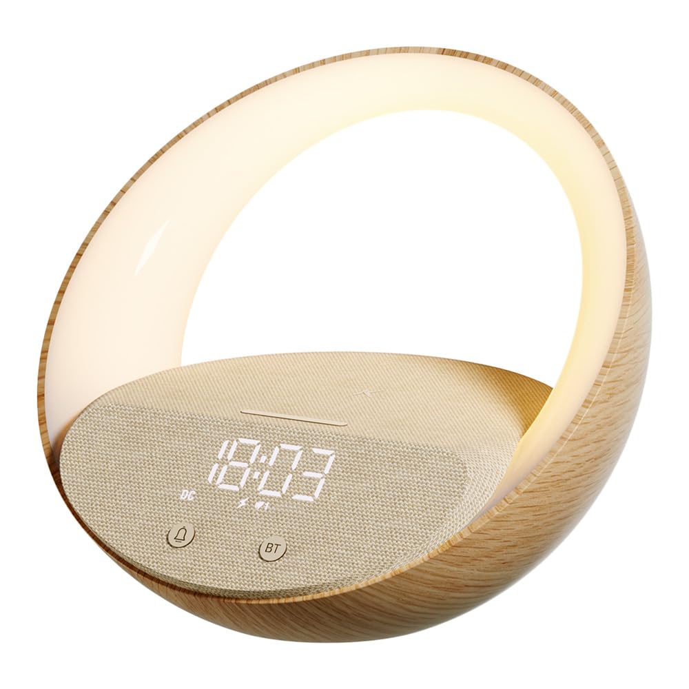 Station d'accueil Intelligente | 4en1 | Station de Chargement sans Fil | Haut-Parleur Bluetooth | Horloge numérique | Lampe de Nuit | Lumière d'ambiance | Chargement sans Fil Rapide de 15W |