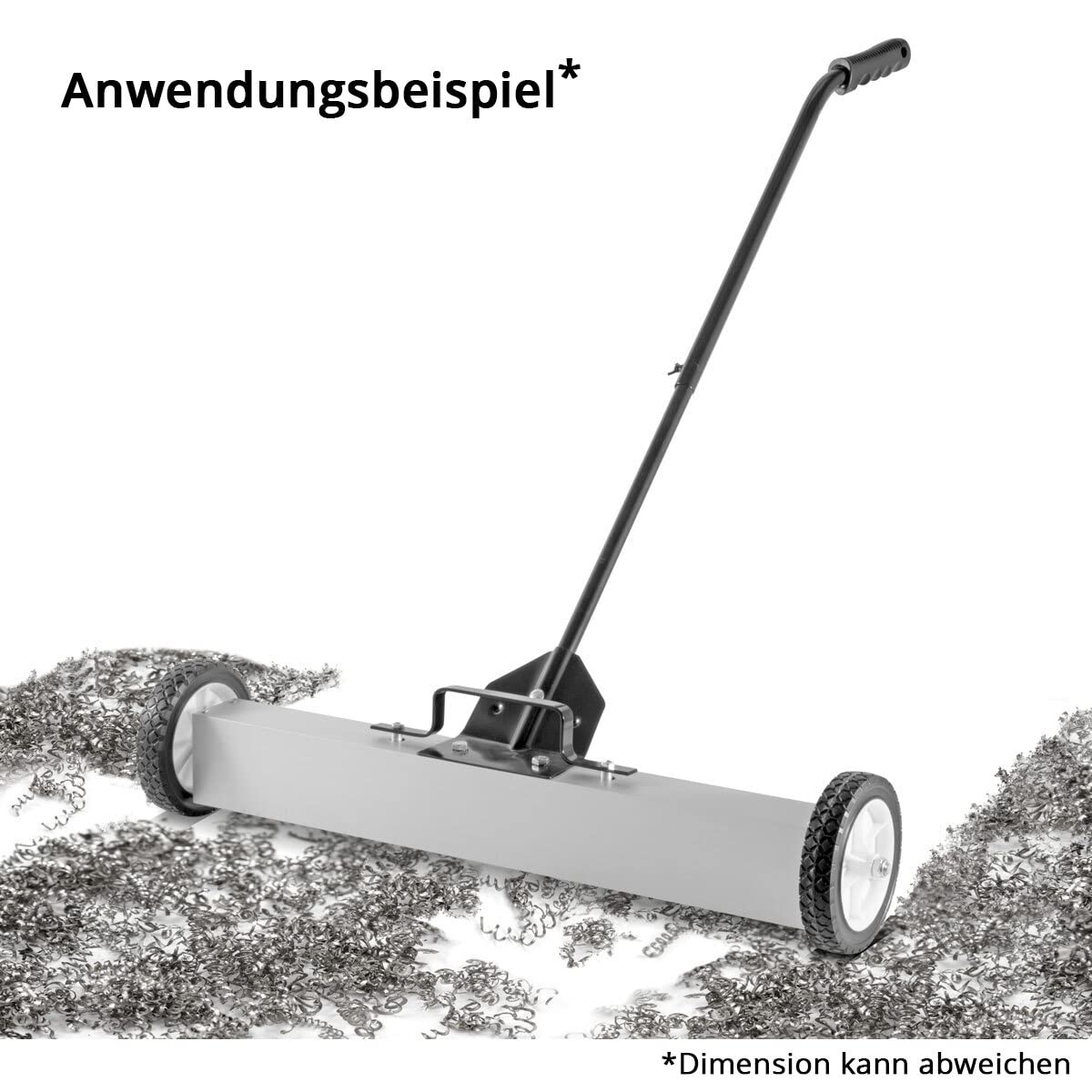 STAHLWERK Barredora magnética MBK-24 ST con 610 mm de ancho y 17,5 kg de capacidad, escoba magnética/recogedora de virutas para virutas de metal, tornillos, clavos y otras piezas pequeñas magnéticas