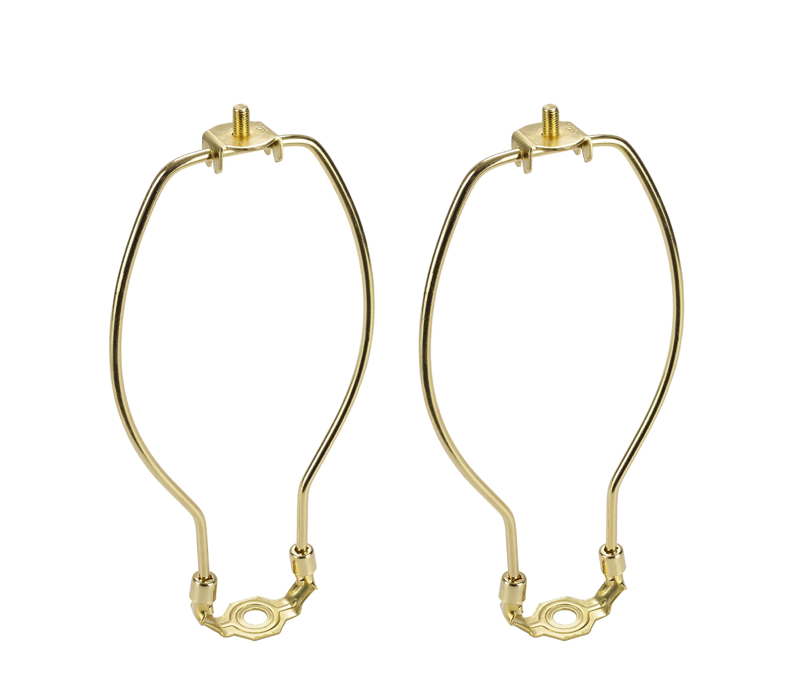 Aspen Creative 20005-12 7" Lamp Harp with Saddle Finish, 2 Pack, Polished Brass