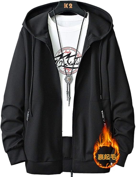 Amazon パーカー メンズ ベーシックパーカー ジップアップ フード付き 切り替えデザイン 大きいサイズ フード付き パーカー メンズ トレーナー パーカー 通販