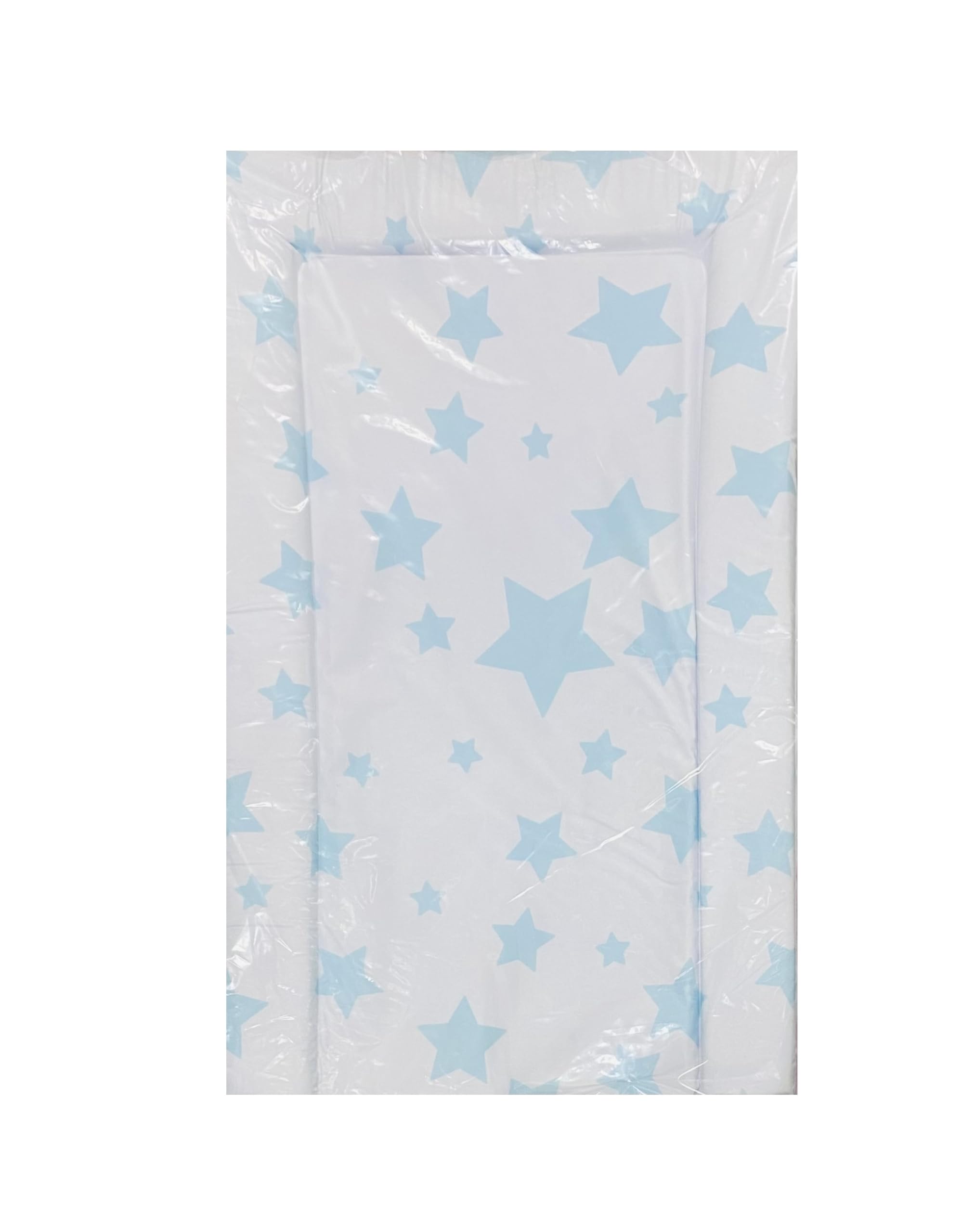 Baby Nursery Waterproof Soft Padded Changing Mat Raised Soft Edges Easy Wipe Clean Nappy Change Pad Star Print (Blue Star)
