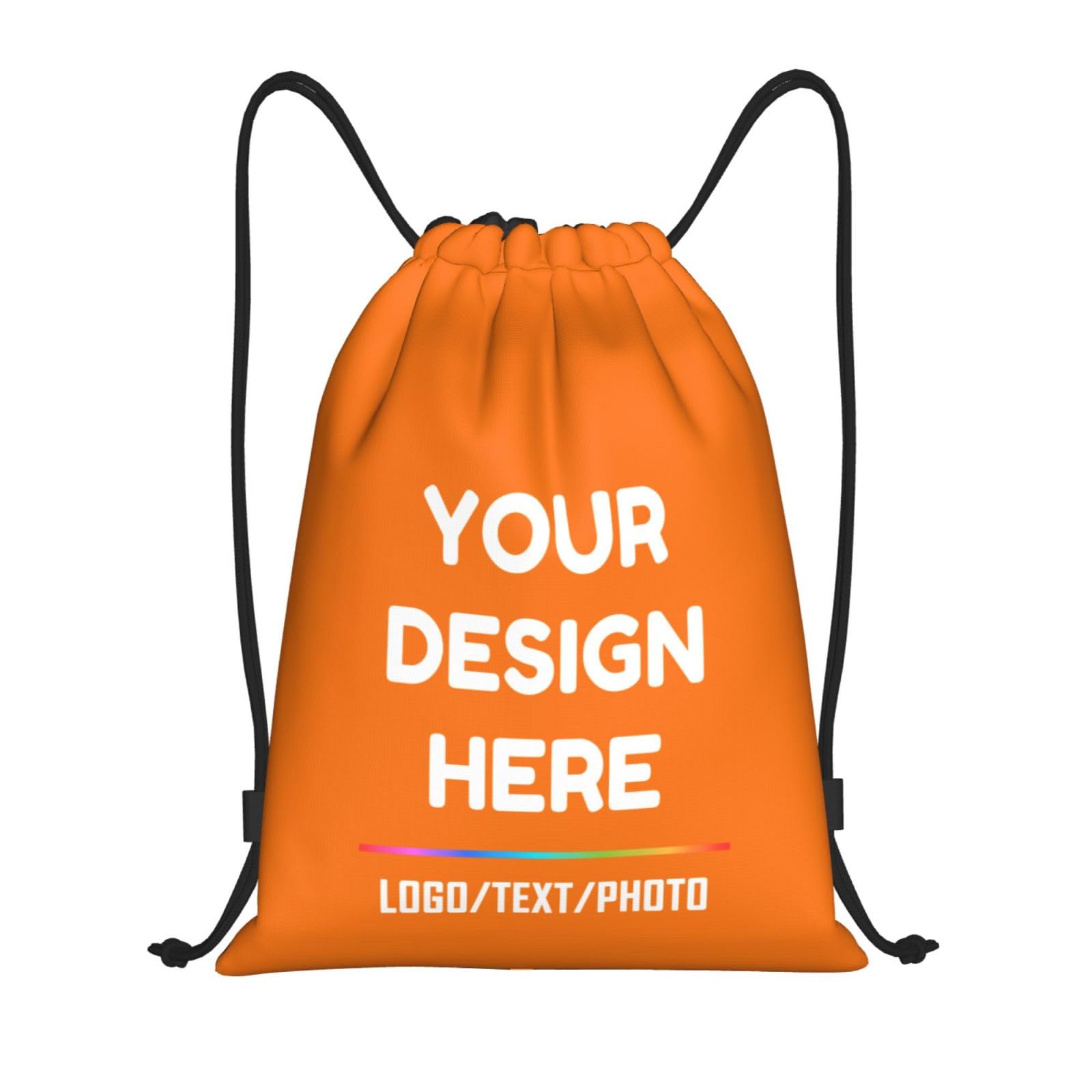 Tingwei Personalised Drawstring Bag Custom Backpack Text, Sport Bag for Men and Women, Waterproof Drawstring Bag, Swimming Bag, perfect for Training, Outdoor Fitness