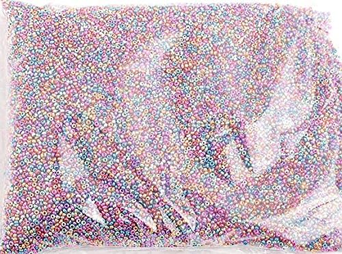 Czech Glass Seed Beads 10/0 (2.3mm Diameter) Metallic Multi DIY Jewelry Making Beads - 500g Bulk Bag by Preciosa (Jablonex)