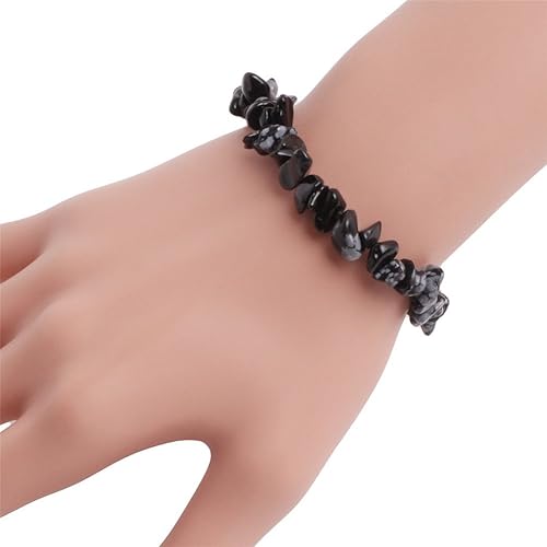 gem-inside Limón Jade Gemstone mano pulseras cuerda elástica (Fashion Jewellry chips Hombres Mujeres 7inches, sin metal, G10445 disponible en Yaxa Peru