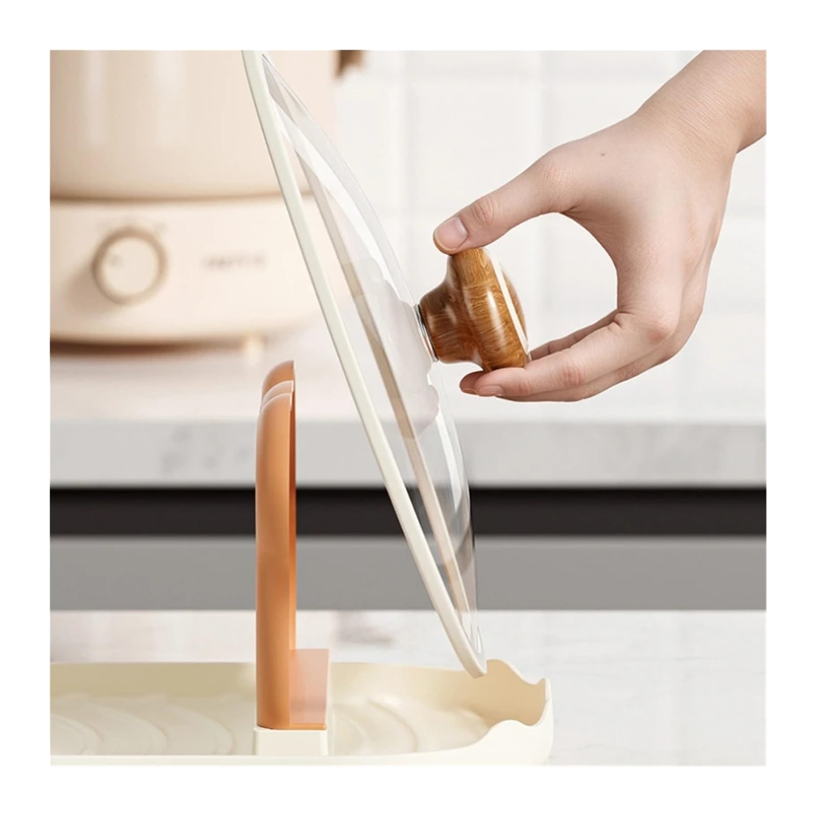 AKDJGFP Pan Lid Holder Pot Lid Rack