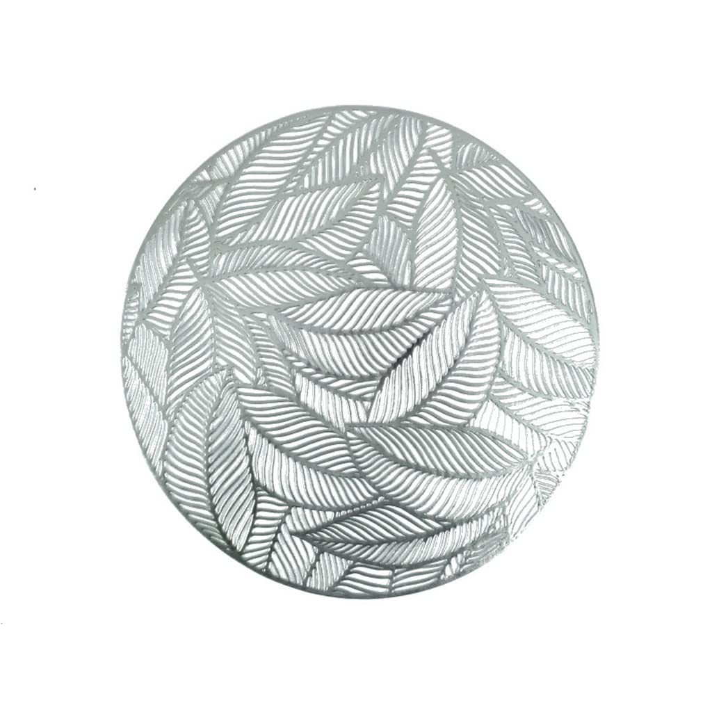 Dessous de table en PVC ajouré style scandinave motif feuilles épaisses 38,5cm