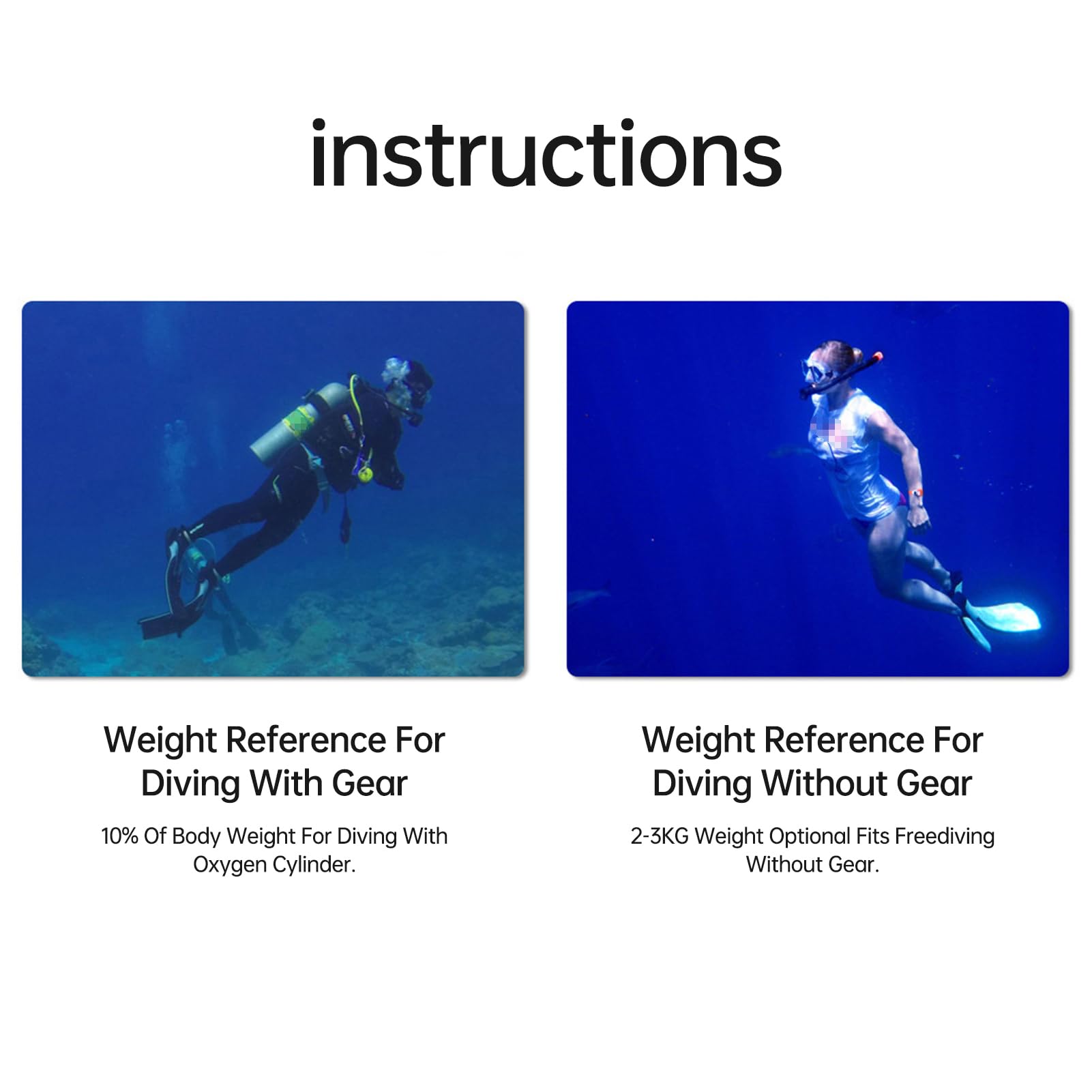Dilwe Juego de 4 Pesas de Buceo de Metal Recubiertas de 1 Kg con Cinturón de Pesas Ajustable de 1,5 M, Equipo de Buceo y Apnea