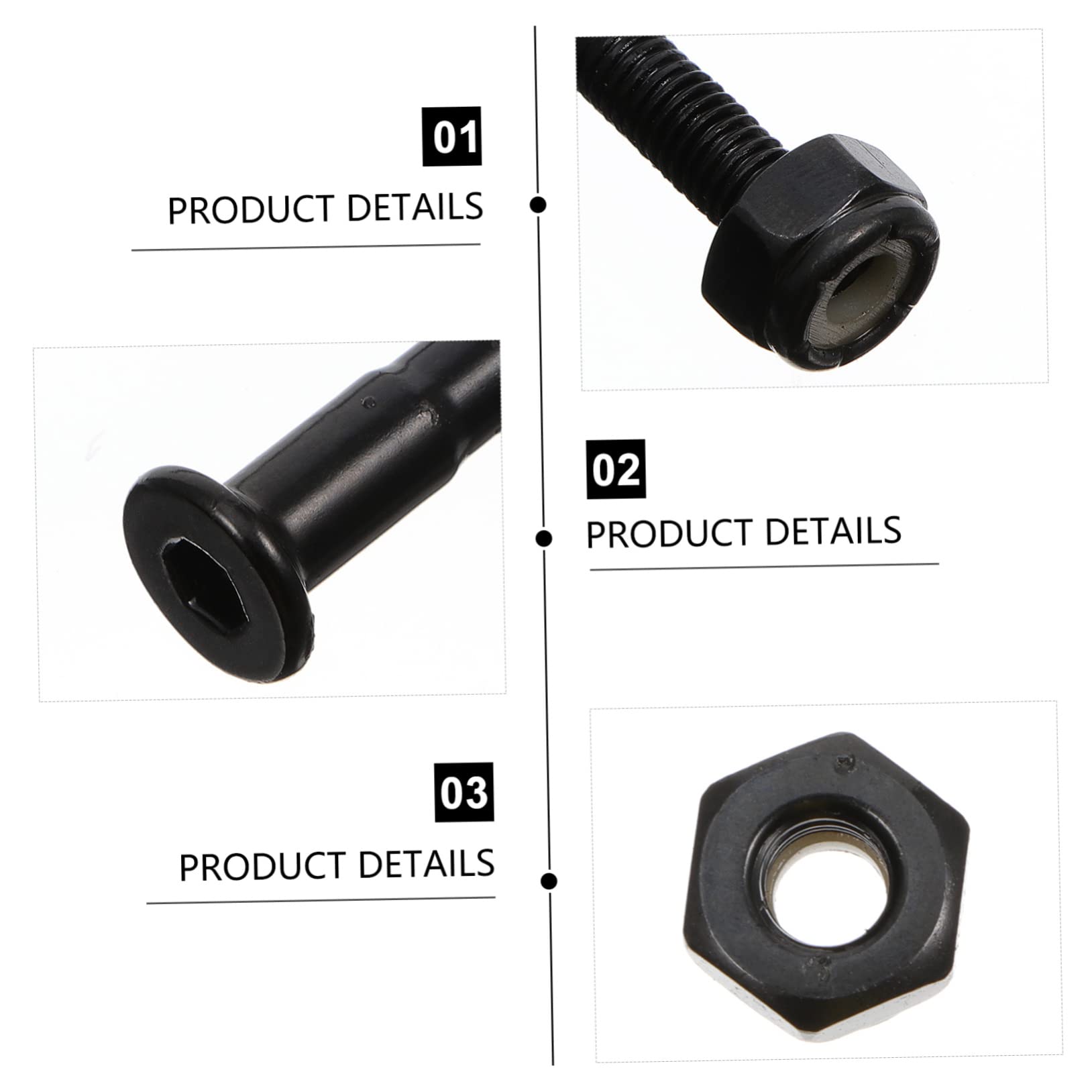 NULYLU Skateboarding Tools 40 Pack Mounting Screws Set Skateboard Mounting Bolts Black Nuts for Easy Assembly