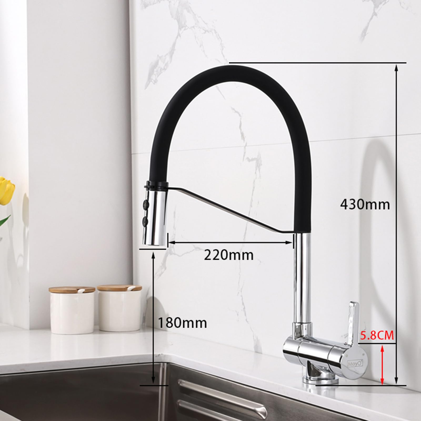 Generisch Wasserhahn Küche Mischbatterie Klappbarer Küchenarmatur gebürstetes Gold Ausziehfunktion ideal für die Fenstermontage 2 Strahlarten klappbare Spültischarmatur für Wohnmobile