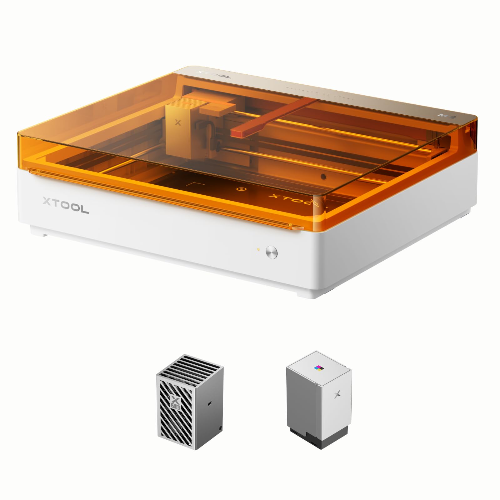 xTool M2 Incisore Laser 10W con Stampante a Getto d'Inchiostro CMYK e Modulo Infrarossi 1064nm 3W, Macchina Incisione Laser Chiusa Classe 1, Kit per Legno, Acrilico, Adesivi, Metallo e Gioielli