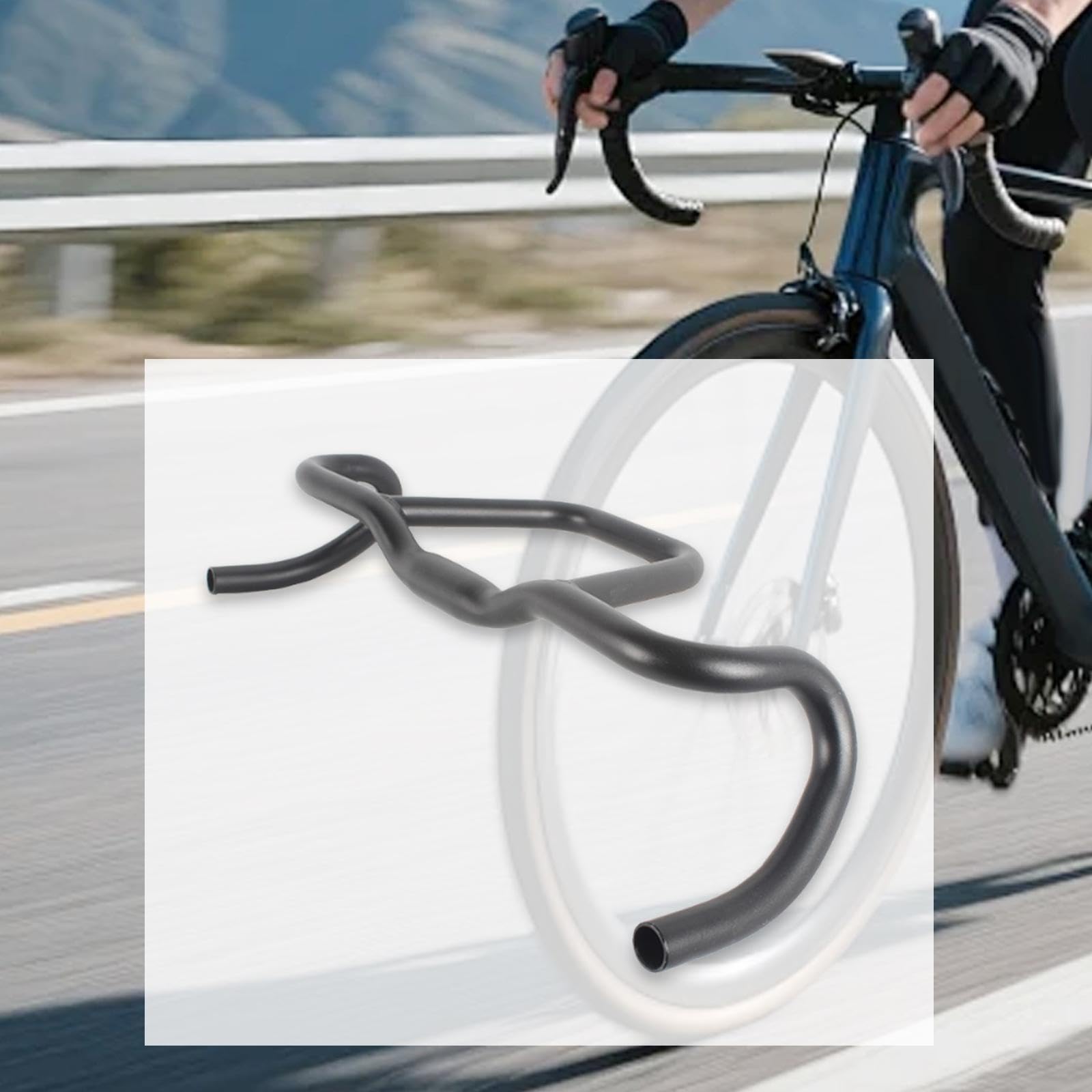 kowaku Manubrio per Bicicletta in Alluminio con Attacco da 31,8 Mm Ed Estensione Anteriore per Cicloturismo.
