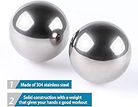 Vista 4 de MDLUU Stainless Steel Baoding Balls, 1.57 Inches Non - Chime Hand Massage Balls with Case, for Hand Exercise, 1 Pair