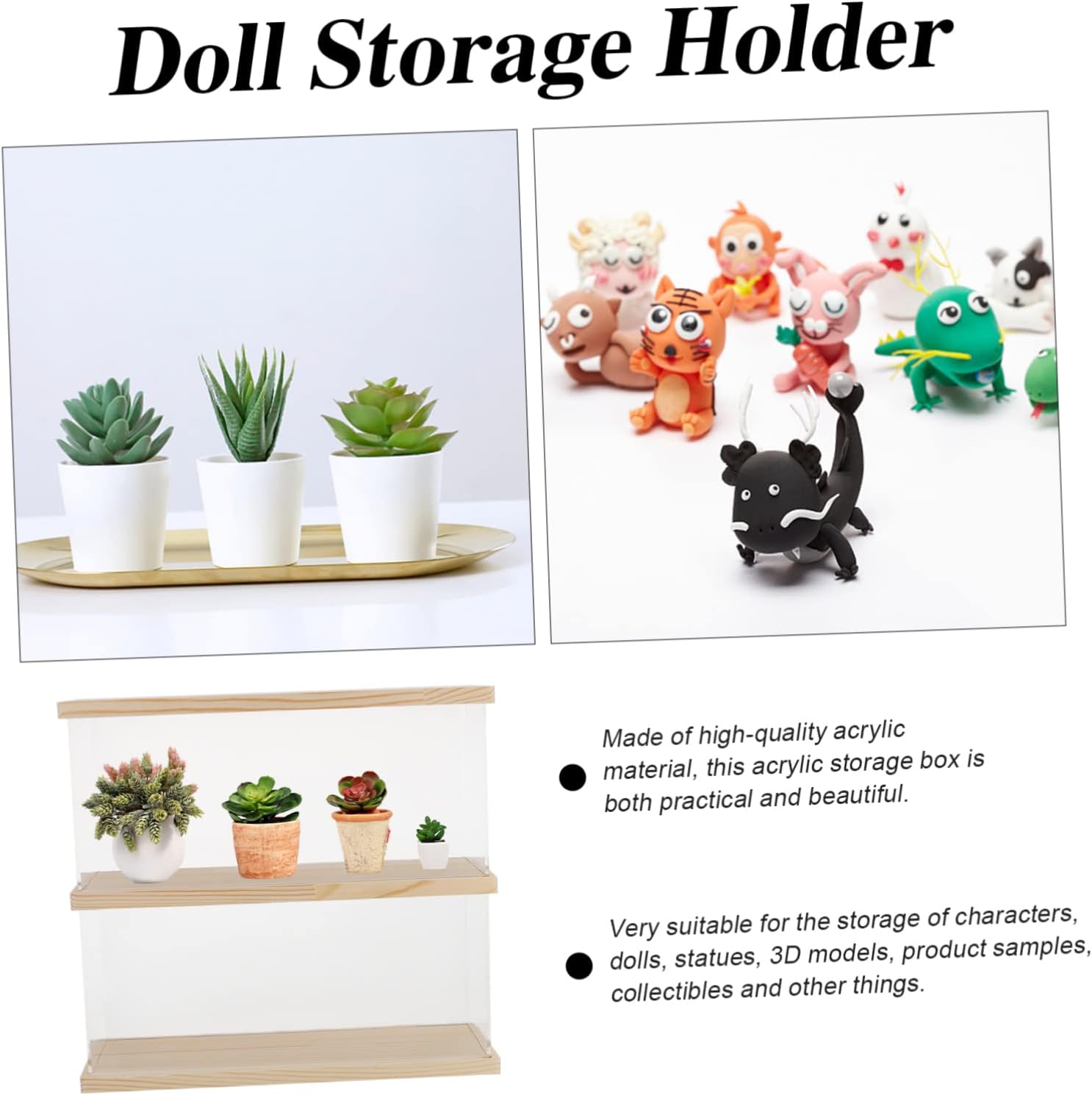 OUNONA Unique Design Acrylic Display Box Doll Rack Model Rack Figurine Display Shelf