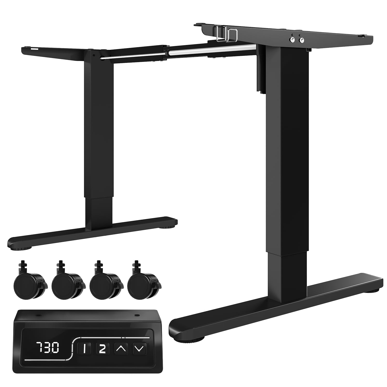 Flamaker Höhenverstellbarer Schreibtisch Gestell, Stabiler Tischgestell, Elektrisch Höhenverstellbare Tischbeine, Steh-Sitz Bürotisch, Stehpult, Standing Desk mit 2 Memory-Funktion