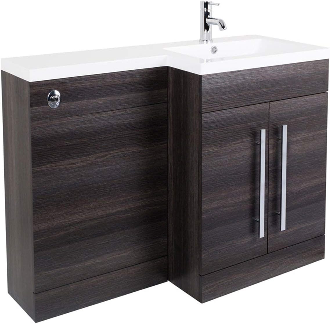 Aquariss Designer RH Grey Combi Bathroom Furniture Vanity Unit with Basin - No Toilet Pan