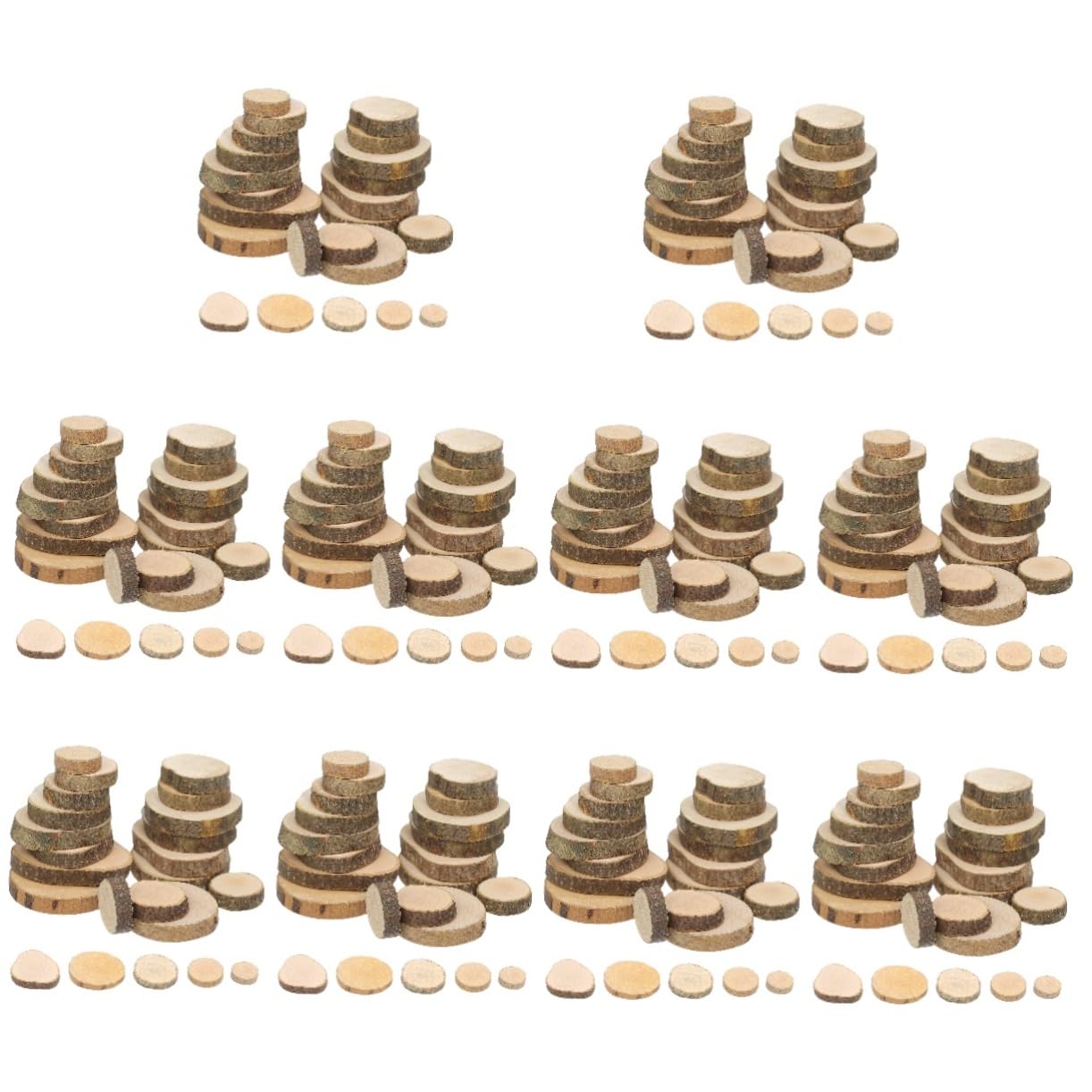 ifundom 10 Sets Naturholzscheiben Runde Holzscheiben Holzscheiben Untersetzer Für Handwerk Heimdekoration 1 5–3 Cm 100 Stück * 10